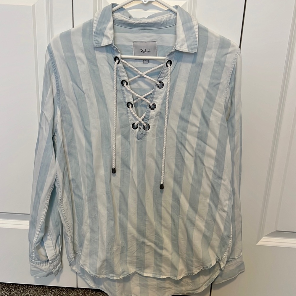 Collard shirt by rails with rope detail